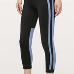 Lululemon Zip The Line Crop *23 Black / Utility Blue Size 4 Photo 0