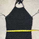 Guess  Alina Lurex Halter Neck Crochet Midi Dress Black Metallic M Photo 6