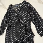 Anthropologie Maeve by  Sheer PolkaDot Ruffle Midi Dress Womens Small Black/White Photo 5