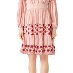 byTiMo pink red embroidered long sleeve Broderie Anglaise Dress Photo 0