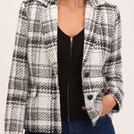 Elie Tahari Tweed Plaid Wool Blazer Size 8 Photo 3
