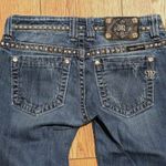 Miss Me Skinny Straight Jeans Womens 25 BLING Studs Rhinestones Crystals Frayed Photo 5
