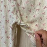 White Pajama Pants with Pink Bow Pattern coquette size xs Photo 2