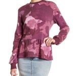 Alternative Apparel Peplum Camo Sweatshirt Purple Photo 0