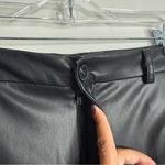 ZARA NWT  Black Faux Leather Pants High Rise Full Length Wide Leg Size Small Photo 7