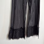 ZARA  Black and White Striped Trousers with Lace Hem Photo 2