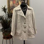 Click Collection Trench Coat Large Beige Pocket Missing Belt Collar Lapel Notch Photo 0