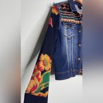 Desigual Jean Jacket Embroidered Art to wear Ceci Azul Size EU42 US10 Photo 5