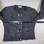 CAbi  100% Wool Cardigan Sweater Women Medium Double Breasted Charcoal Gray Photo 3