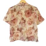 Connected Apparel  Vintage Pink and Cream Sheer Floral Top With Shoulder Pads Photo 1