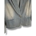 INC International Concepts Size L Denim Blazer | Light Wash Puff Shoulder Blue Size L Photo 2