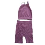 Kimberly C Ribbed Tank Bike Short Set Mauve Size Small Photo 1