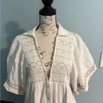 Free People NWT Ivory Samantha Embroidered Maxi Cotton Shirt-Dress Photo 7