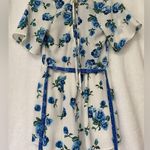 Altar'd State  White and Blue Flutter Sleeve Romper Photo 2