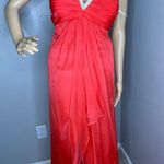 Cindy Collection USA Cindy Collection Coral Strapless Formal Dress Crystal V-neck Size XL Photo 0
