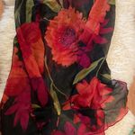 Vintage Cattiva Silk Floral Maxi Dress Sheer 2 Piece EUC Sz M Blk/Red Sleeveless Size M Photo 66