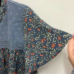 Bloomchic Short Flutter Sleeve Blur Floral with Eyelet Detail Blouse size 10 Photo 5