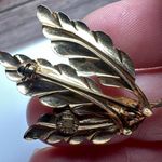 Leaf Branch INC 1/20 12K GF Brooch Pin Gold Tone Leaves Vintage Signed Gold Fill Photo 5