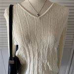New York and Company Knitted White Long Sleeve Sweater Top Size XL Photo 2