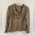 Vintage Chico's Women's Linen Blend Houndstooth Zip Up Hoodie, Pockets, Size 0 Black Photo 1