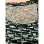 L.L.Bean Teal & White Patterned Short Sleeve Tee L Photo 1