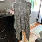 Chunky Knit Open Front Sweater Vest Cardigan – Neutral Gray Multi Black Size M Photo 1