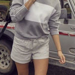 Athleta Women's Colorblock Embark Sweater Pullover Hoodie Gray White Size XS Photo 0