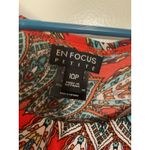 Enfocus Studio Women’s Dress Enfocus Petite 10P Red‎ Paisley Multicolor Floral Boho Summer Work Photo 2