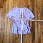 Madewell  NWOT Women's Ruffle-Hem Wrap Top in Stripe Mix Deep Crimson Size XS Photo 4