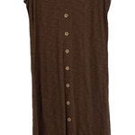 D & Co Naturals Midi Shirt Dress Brown Linen Blend Button Front Casual Size L Size L Photo 0