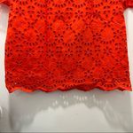 J.Crew  Bell-sleeve Dress Embroidered Eyelet in Brillant Sunset, Size 00, NWT Photo 10