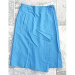 Hugo Boss NEW  Vollemo Wrap Front A-Line Midi Skirt in Mountain Blue Size 4, $298 Photo 4