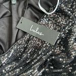 Lulus Shining with Confidence Black Sequin Crop Top Size Small New with Tags Photo 12