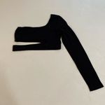 Garage Black One Shoulder Long Sleeve Cutout Crop Top Women’s Size M Photo 1
