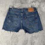 Levi's  501 Shorts‎ Womens 14 32 Blue Original Denim Casual Classic Rugged Cutoffs Photo 3