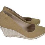 Ruanyu Tan Camel Canvas Espadrille Slip On Wedge Heels Women's Size 7 Photo 1