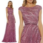 Mac Duggal  CAP SLEEVE EMBELLISHED EVENING GOWN size 8 Plum NEW $598 Photo 1