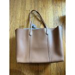 Tory Burch  Tote Bag Womens Perry Large Brown Pebbled Leather Triple Compartment Photo 3