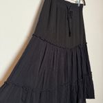 Black Maxi Peasant Tiered Skirt  Photo 1