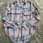 Aerie Pink and Blue Boyfriend Flannel Photo 1