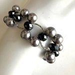 Grey faux pearl and black beaded bracelet Gray Photo 0