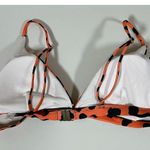 Orange Dalmatian Polka Dot Bikini Top Bathing Suit Size S 🧡🖤 Photo 2