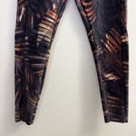 Oysho  Leggings Womens Medium Black Multi Palm Print Tropical Scalloped Gym Train Photo 3