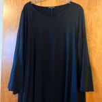 Eileen Fisher  Black Dress Tencel Blend Minimalist Check Measurements Photo 3