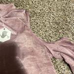 Ethereal  Cold Shoulder Mock Neck Shimmer Top Mauve Long Sleeve Large‎ Photo 2