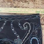 Basil & Maude Size 8 Black Blue Sequin Midi Skirt Boho Metallic Dark Fairy Photo 4