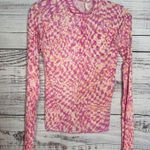 Free People  Pink & Orange Long Sleeve Mock Neck Top - Small Photo 0