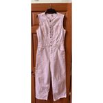 Paige Cirie White Sleeveless Denim Jumpsuit - Size 8 (New) Photo 4