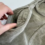 ZARA  Shacket Womens X Small Green‎ Corduroy Raw Hem Shirt Jacket Photo 9