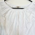 Madewell NWT Bubble Cotton Linen Blend Tee in White - Size: Extra Small Photo 4